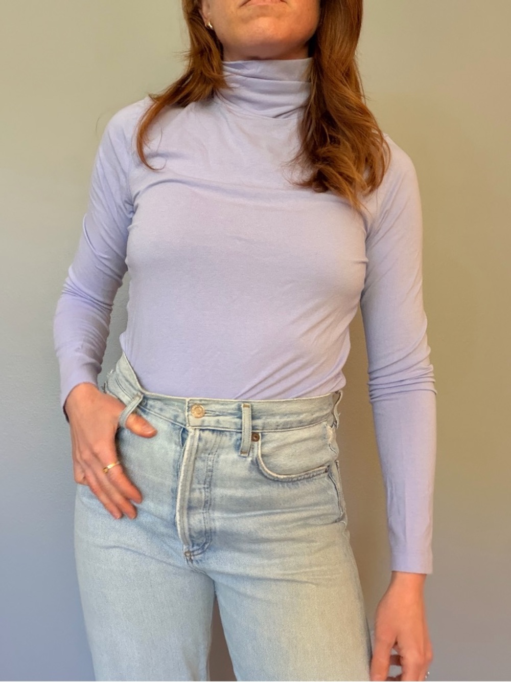 Banana Republic Light Lavender Long-Sleeve Turtleneck